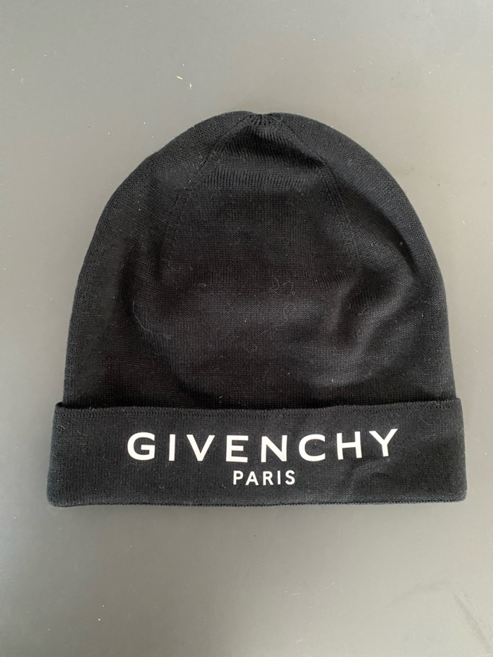 NEW Givenchy Black Cashmere Blend Beanie White Logo Sz OS Designer Streetwear